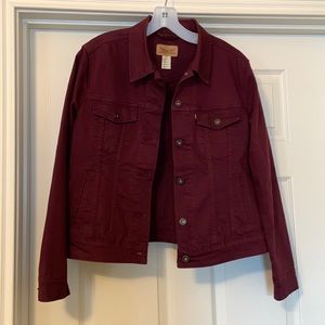 Womens cranberry colored Levi Jean jacket
